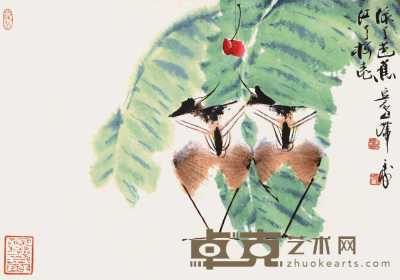 韩天衡 花鸟 带框 28×40cm